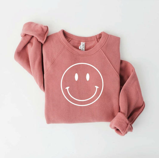 Smiley Face Sweatshirt - Mauve